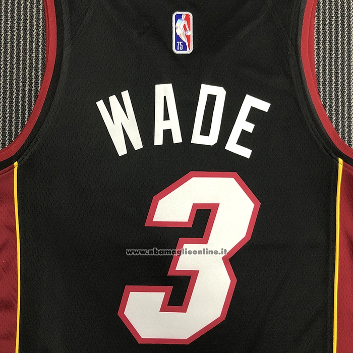 Maglia Miami Heat Victor Dwyane Wade #3 Icon Nero
